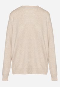 Born2be - Beżowy Casualowy Sweter z Wełną i Bawełną Nedalla. Okazja: na co dzień. Kolor: beżowy. Materiał: wełna, bawełna. Długość rękawa: długi rękaw. Długość: długie. Styl: casual #6