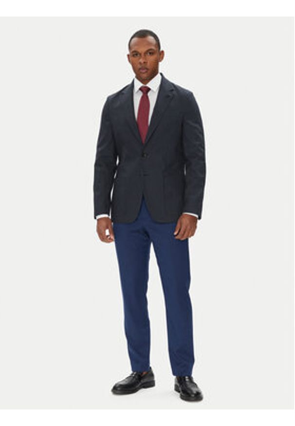 TOMMY HILFIGER - Tommy Hilfiger Marynarka MW0MW39743 Granatowy Slim Fit. Kolor: niebieski. Materiał: bawełna