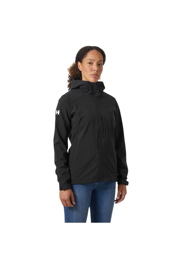 Damska kurtka z kapturem Helly Hansen paramount softshel. Typ kołnierza: kaptur. Kolor: czarny. Sport: turystyka piesza
