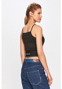 Calvin Klein Jeans - Top. Kolor: czarny. Materiał: dzianina