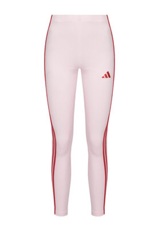 Adidas - adidas Legginsy Essentials 3-Stripes KC5180 Różowy Slim Fit. Kolor: różowy. Materiał: bawełna