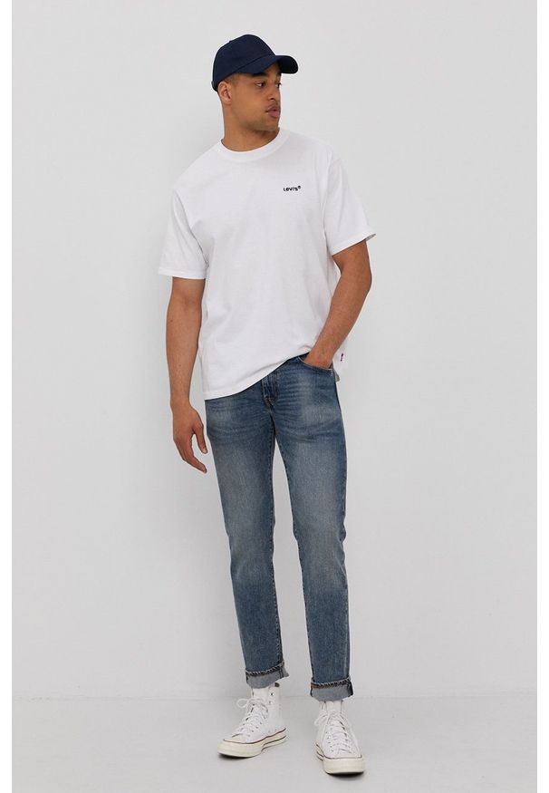 Levi's® - Levi's - T-shirt. Okazja: na co dzień, na spotkanie biznesowe. Kolor: biały. Materiał: dzianina. Wzór: gładki. Styl: biznesowy, casual