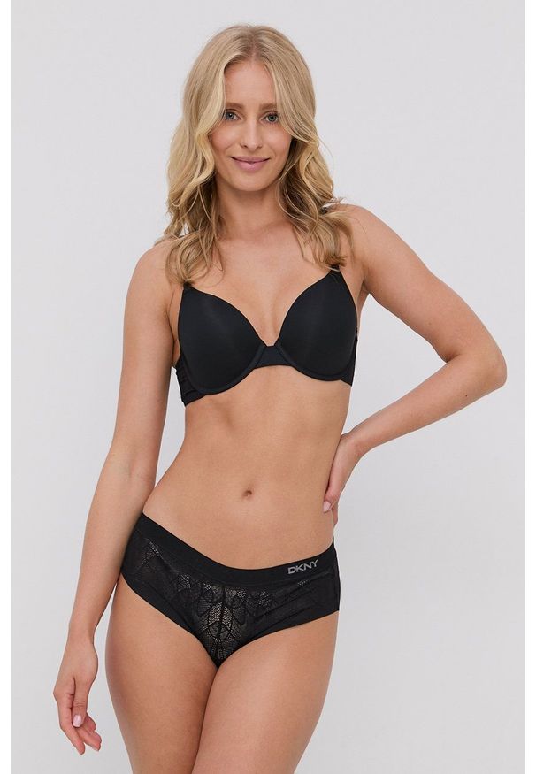 DKNY - Dkny - Biustonosz. Kolor: czarny. Rodzaj stanika: odpinane ramiączka. Wzór: gładki