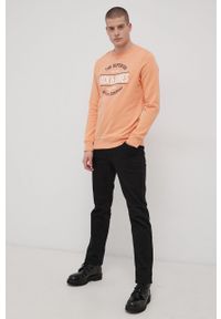 Jack & Jones Bluza bawełniana męska kolor pomarańczowy z nadrukiem. Okazja: na co dzień. Kolor: pomarańczowy. Materiał: bawełna. Wzór: nadruk. Styl: casual #4