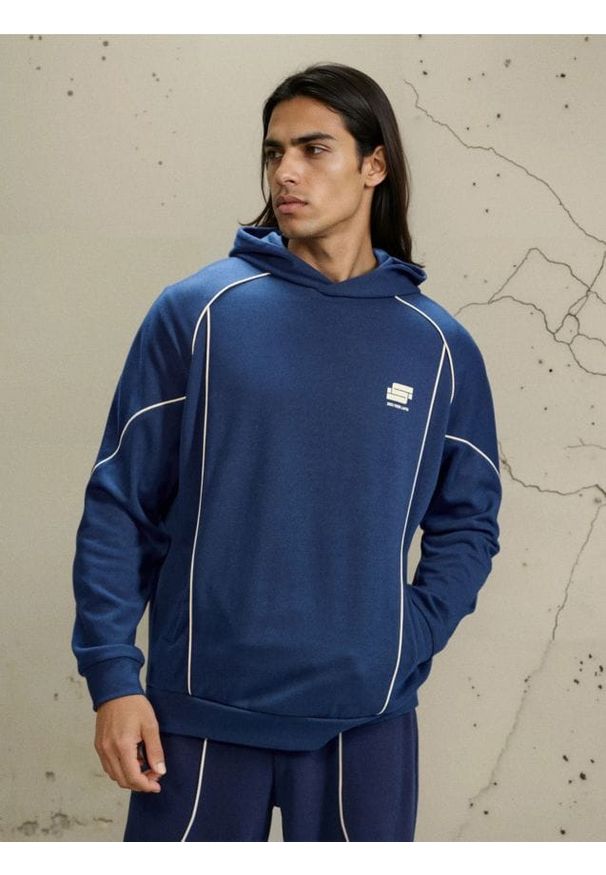 Sinsay - Bluza hoodie z kontrastową lamówką - szary. Kolor: szary