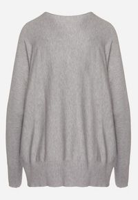 Born2be - Szary Sweter z Wiskozą i Kieszeniami Everina. Okazja: na co dzień. Kolor: szary. Materiał: wiskoza. Styl: klasyczny, elegancki, casual #3