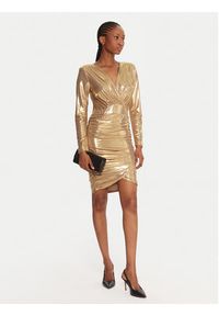 Fracomina Sukienka koktajlowa FQ25WD1006W59501 Złoty Slim Fit. Kolor: złoty. Materiał: syntetyk. Styl: wizytowy #4