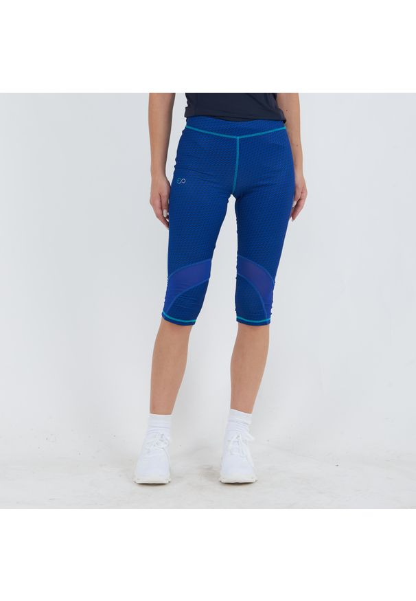 ELPLAYER - Legging 3/4 do treningu ASYR damskie. Kolor: niebieski. Materiał: poliester, jersey. Wzór: nadruk. Sport: fitness