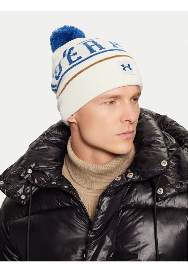 Under Armour Czapka M Halftime Pom Beanie 1386634-110 Biały. Kolor: biały. Materiał: akryl, materiał