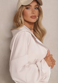 Renee - Jasnobeżowy Komplet Dresowy z Wiskozą Bluza i Spodnie o Szerokim Kroju Melriva. Kolor: beżowy. Materiał: dresówka, wiskoza #5