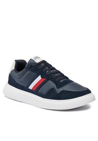 TOMMY HILFIGER - Tommy Hilfiger Sneakersy Light Cupsole Lth Mix Stripes FM0FM04889 Niebieski. Kolor: niebieski. Materiał: materiał