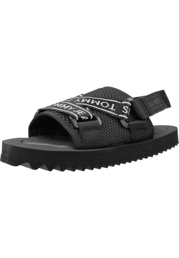 TOMMY HILFIGER - Sandały TOMMY JEANS EN0EN02462 Czarny. Kolor: czarny. Materiał: jeans. Sezon: lato