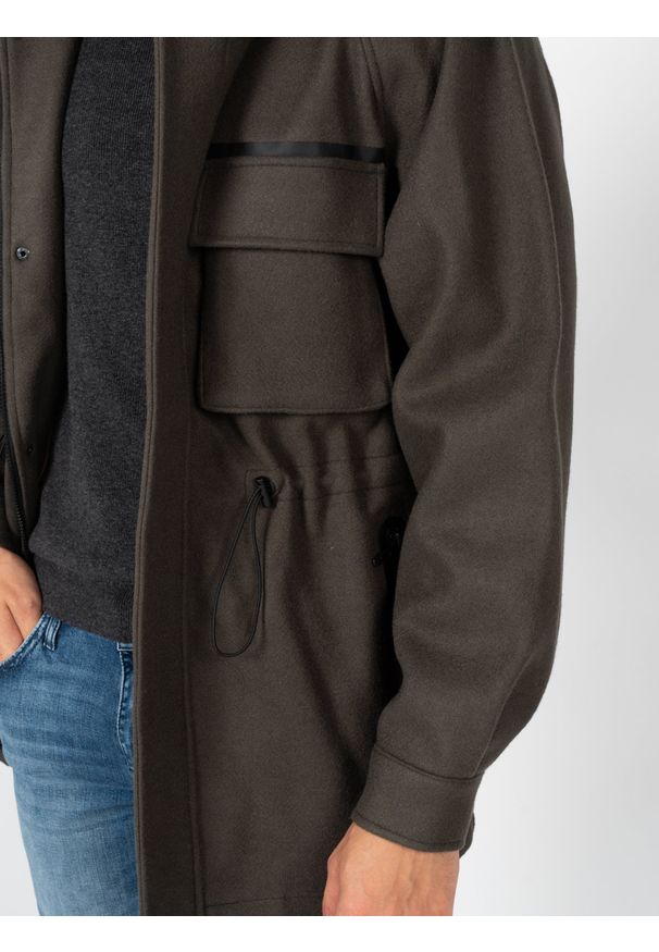 Antony Morato Parka | MMCO00703-FA100224 | Mężczyzna | Khaki. Okazja: na co dzień. Typ kołnierza: kaptur. Kolor: brązowy. Materiał: poliester, akryl, wełna. Styl: casual