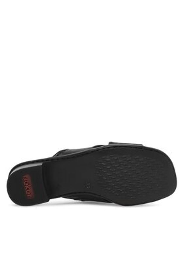 Rieker Klapki 62690-00 Czarny. Kolor: czarny. Materiał: skóra