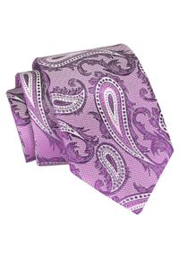 Męski Krawat Angelo di Monti - Różowy, Paisley. Kolor: różowy. Materiał: tkanina. Wzór: paisley. Styl: elegancki, wizytowy #1