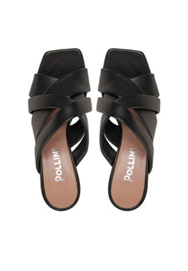 Pollini Klapki SA28117C1ITE0000 Czarny. Kolor: czarny. Materiał: skóra