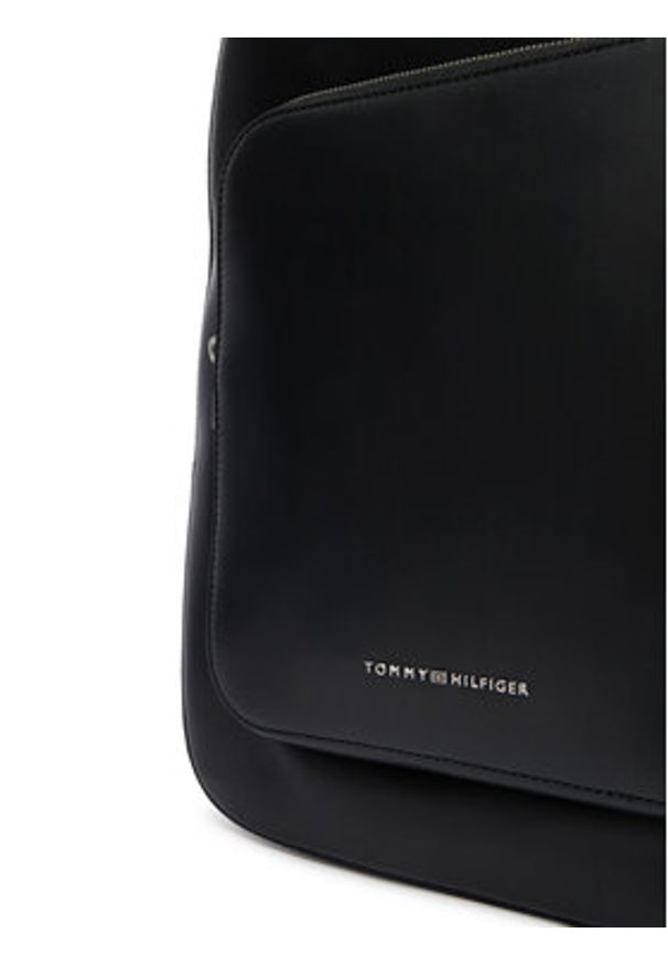 TOMMY HILFIGER - Tommy Hilfiger Plecak Th Business Leather Backpack AM0AM14162 Czarny. Kolor: czarny. Materiał: skóra