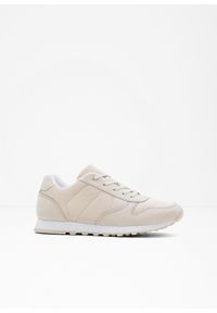 bonprix - Sneakersy. Kolor: beżowy. Materiał: satyna #1