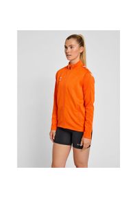 Bluza sportowa damska Hummel half zip Core XK. Kolor: pomarańczowy, żółty, wielokolorowy. Materiał: dresówka