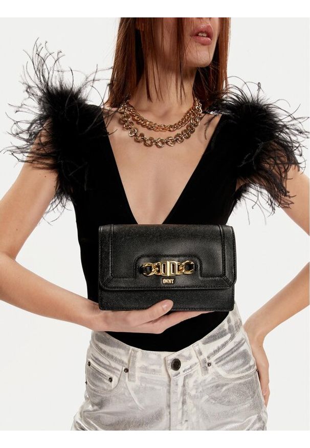 DKNY Torebka Valencia R34GHB35 Czarny. Kolor: czarny. Materiał: skórzane