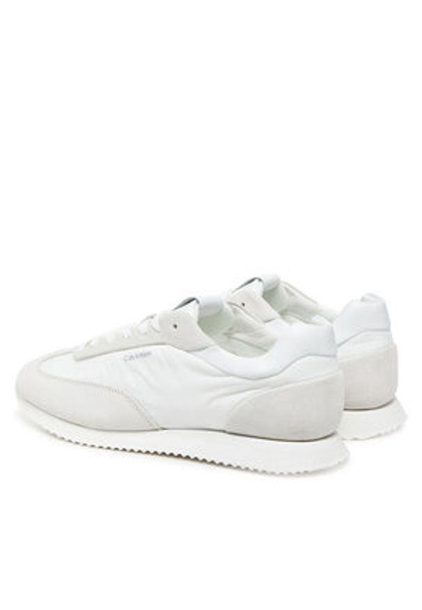 Calvin Klein Sneakersy Runner Lace Up - Nylon Mix HW0HW02395 Biały. Kolor: biały. Materiał: skóra