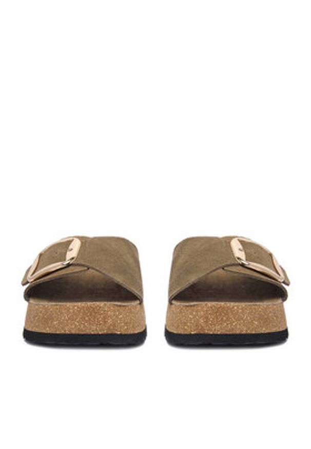 Lasocki Klapki CEO-W24Q19601-01 Khaki. Kolor: brązowy. Materiał: skóra, zamsz