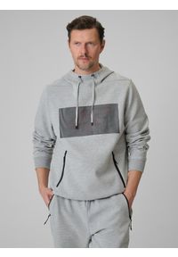 4f - 4F Bluza dresowa regular z kapturem męska - szara XL. Okazja: na co dzień. Typ kołnierza: kaptur. Kolor: szary. Materiał: dresówka. Wzór: gładki. Styl: casual #1