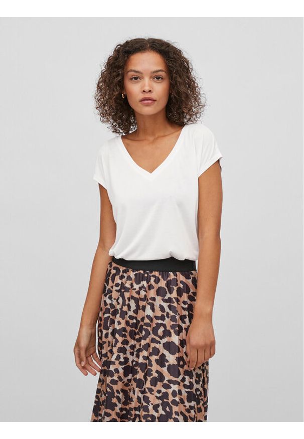 Vila T-Shirt Modala 14074847 Biały Relaxed Fit. Kolor: biały. Materiał: syntetyk