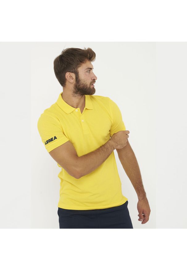 LEGEA - Legea Baran Polo Dorosłych. Typ kołnierza: polo. Kolor: żółty. Styl: sportowy