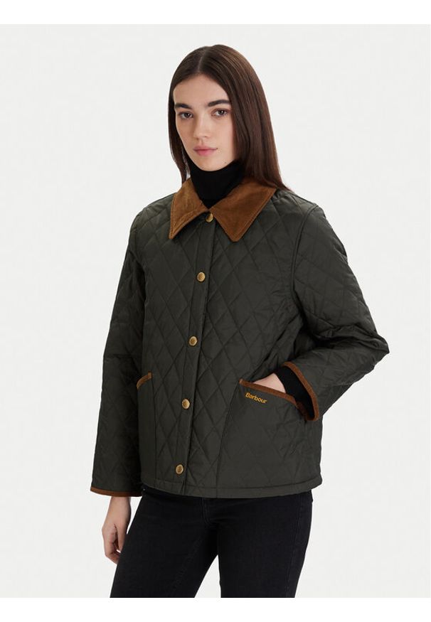 Barbour Kurtka przejściowa Liddesdale Quilted LQU1851OL71 Zielony Regular Fit. Kolor: zielony. Materiał: syntetyk