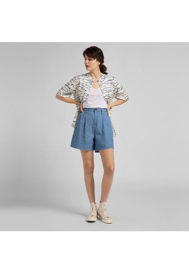 Lee - SPÓDNICA LEE Stella Pleated Short LIGHT LINNEN L37ANBYK 112107957