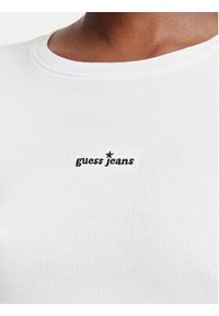 Guess Jeans Bluzka W6YP14 K3821 Biały Slim Fit. Kolor: biały. Materiał: bawełna #5