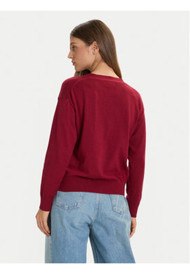 Guess Jeans Kardigan W4BR16 Z3HO2 Czerwony Regular Fit. Kolor: czerwony. Materiał: syntetyk