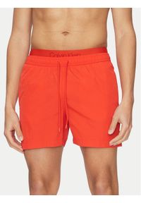 Calvin Klein Swimwear Szorty kąpielowe KM0KM01104 Czerwony Regular Fit. Kolor: czerwony. Materiał: syntetyk