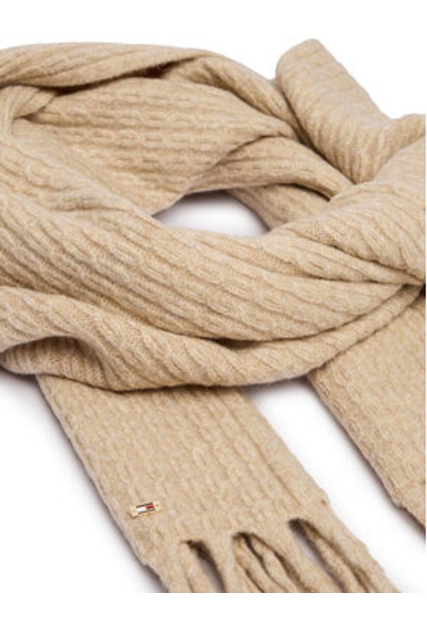 TOMMY HILFIGER - Tommy Hilfiger Szalik Cable Enamel AW0AW17793 Beżowy. Kolor: beżowy. Materiał: poliamid, nylon