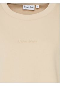 Calvin Klein Curve Bluza Inclu Micro Logo K20K205472 Beżowy Regular Fit. Kolor: beżowy. Materiał: bawełna