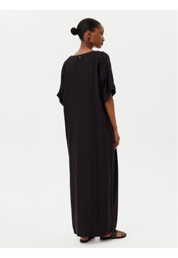 LOLA CASADEMUNT Sukienka letnia LS2516029 Czarny Relaxed Fit. Kolor: czarny. Materiał: wiskoza. Sezon: lato
