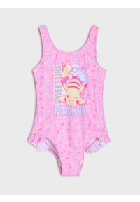 Sinsay - Jednoczęściowy strój kąpielowy z falbaną Pokémon - różowy. Kolor: różowy #1