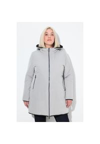 ULLA POPKEN - Damskie HYPRAR odwracalna kurtka pikowana odblaskowa. Kolekcja: plus size. Kolor: szary. Materiał: materiał, poliester, elastan, poliamid. Sport: turystyka piesza #1