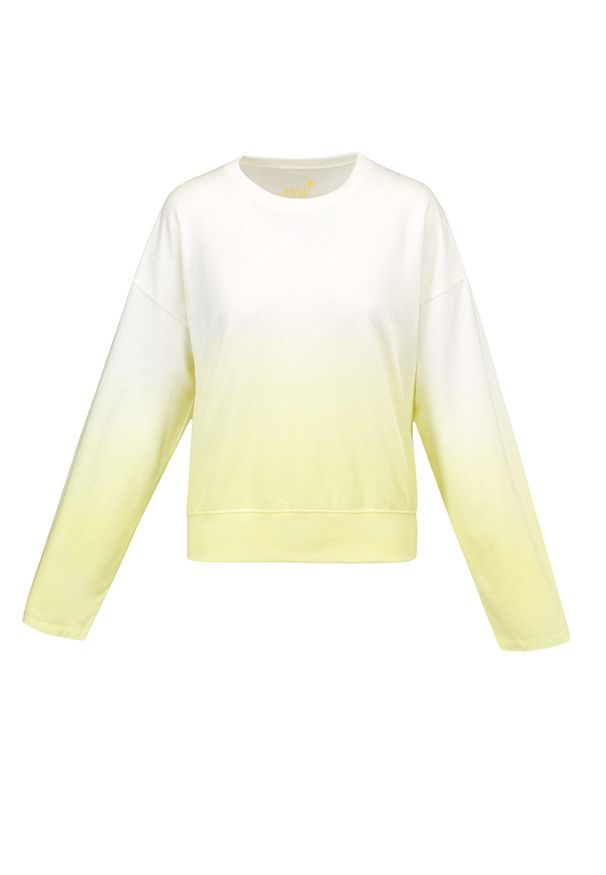 Juvia - Sweter JUVIA FLEECE SWEATER DIP DYE. Kolor: żółty, biały, wielokolorowy. Materiał: tkanina, materiał
