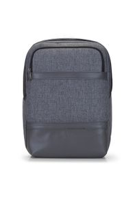 Wittchen - Męski plecak na laptopa 13/14” z panelem z ekoskóry. Kolor: szary. Materiał: poliester. Wzór: aplikacja. Styl: casual, klasyczny, elegancki #1