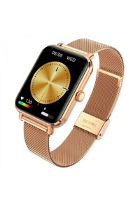 GARETT - Smartwatch Garett GRC Classic złoty stalowy. Rodzaj zegarka: smartwatch. Kolor: wielokolorowy, złoty, szary. Materiał: guma. Styl: klasyczny, sportowy, biznesowy #1
