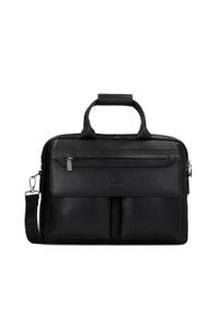 Kazar - Czarna torba męska. Kolor: czarny. Materiał: skóra #1