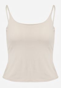 Born2be - Beżowy Wiskozowy Top z Podwójnymi Ramiączkami Hendrea. Okazja: na co dzień. Kolor: beżowy. Materiał: wiskoza. Długość rękawa: na ramiączkach. Styl: casual, elegancki #4