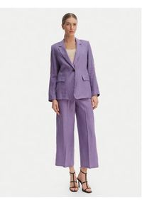 Marella Marynarka Vincita 2615041012 Fioletowy Regular Fit. Kolor: fioletowy. Materiał: len #3