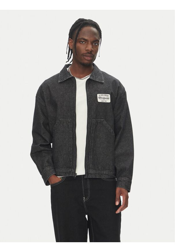 DC Kurtka jeansowa Pit Crew Jacket ADYJK03206 Czarny Boxy Fit. Kolor: czarny. Materiał: jeans