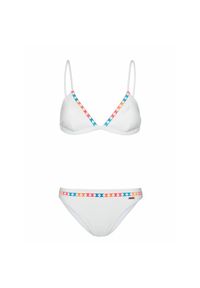 Damski 2-częściowy trójkątny kostium kąpielowy Protest Lovino. Kolor: biały. Wzór: haft #1