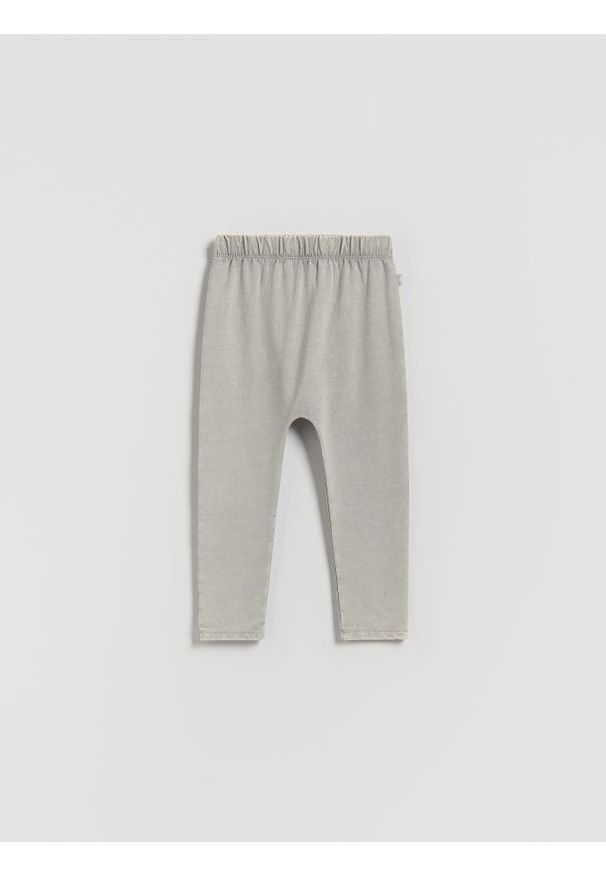 Reserved - Bawełniane legginsy - ciemnoszary. Kolor: szary. Materiał: bawełna