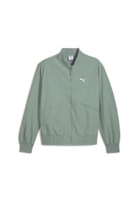 Puma - Męska kurtka bomber PUMA Class PUMA Green Moon. Kolor: zielony. Materiał: guma. Wzór: napisy, nadruk