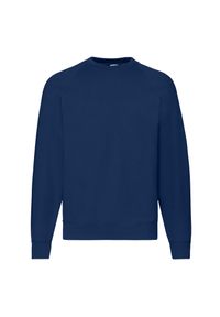FRUIT OF THE LOOM - Męska Klasyczna Bluza Raglanowa. Kolor: niebieski. Długość rękawa: raglanowy rękaw
